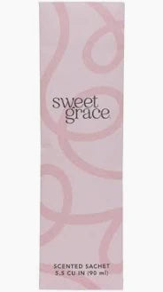 Sweet Grace scented sachet packaging with pink design