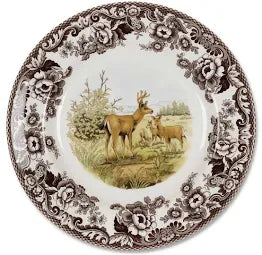 Decorative plate with deer and floral design