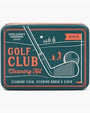 Gentlemen's Hardware golf club cleaning kit packaging with illustration of a golf club and ball.