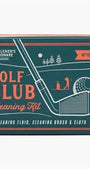 Gentlemen's Hardware golf club cleaning kit packaging with illustration of a golf club and ball.
