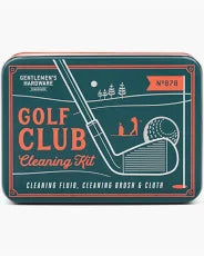 Gentlemen's Hardware golf club cleaning kit packaging with illustration of a golf club and ball.