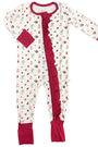 Girls Ruffle Elephant Pom Zipper Romper