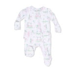 Baby onesie with star pattern on a white background