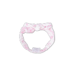 Pink floral headband on a white background