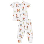 Children's pajama set with Cowboy pattern on a white background