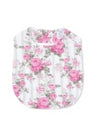 Floral-patterned baby bib on a white background