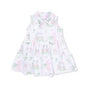 White dress with floral pattern on a white background